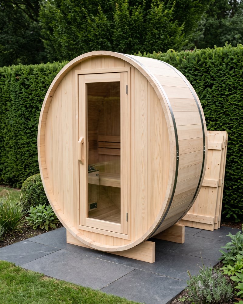 Styled scene for the outdoor sauna kit comparison